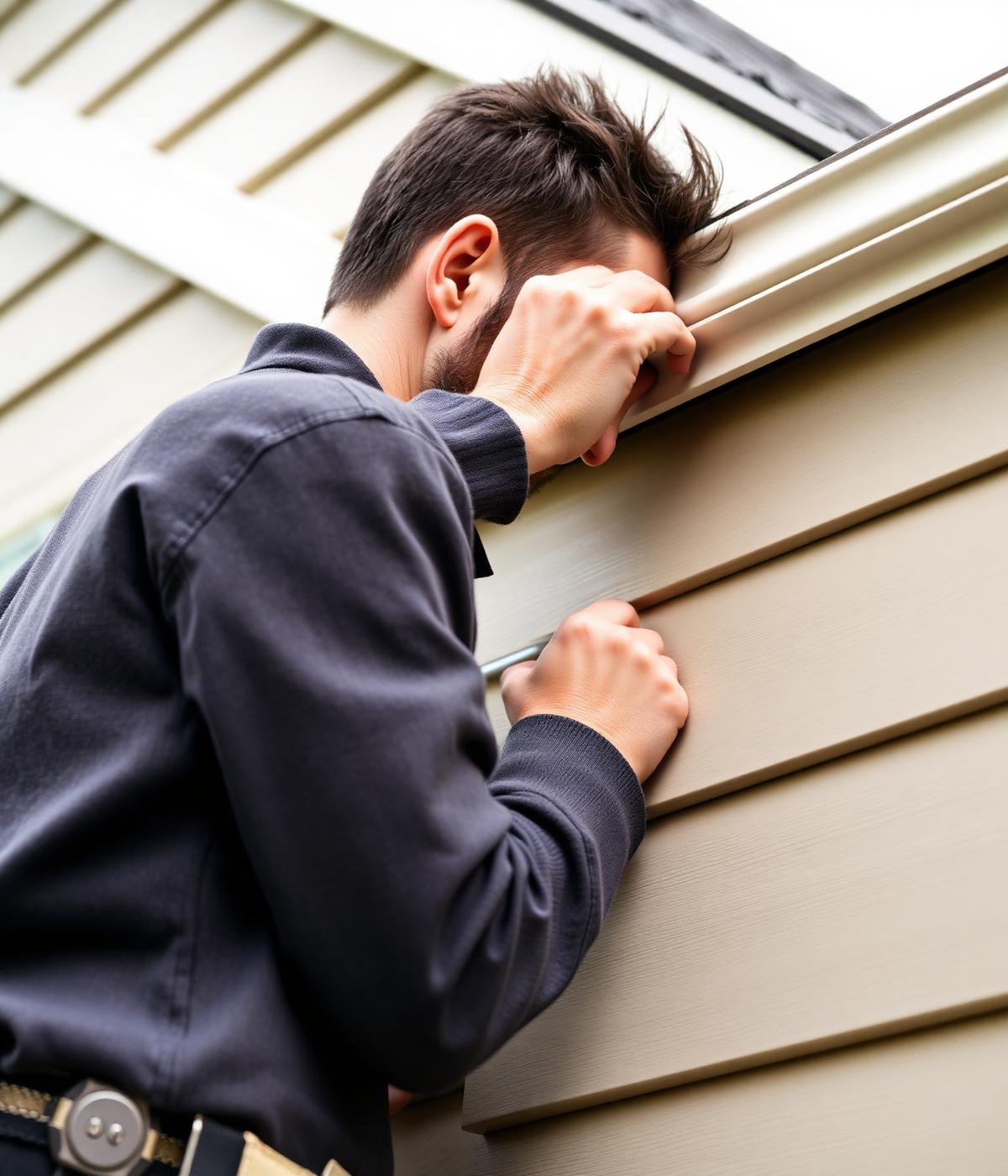 Professionnel installant un revêtement extérieur