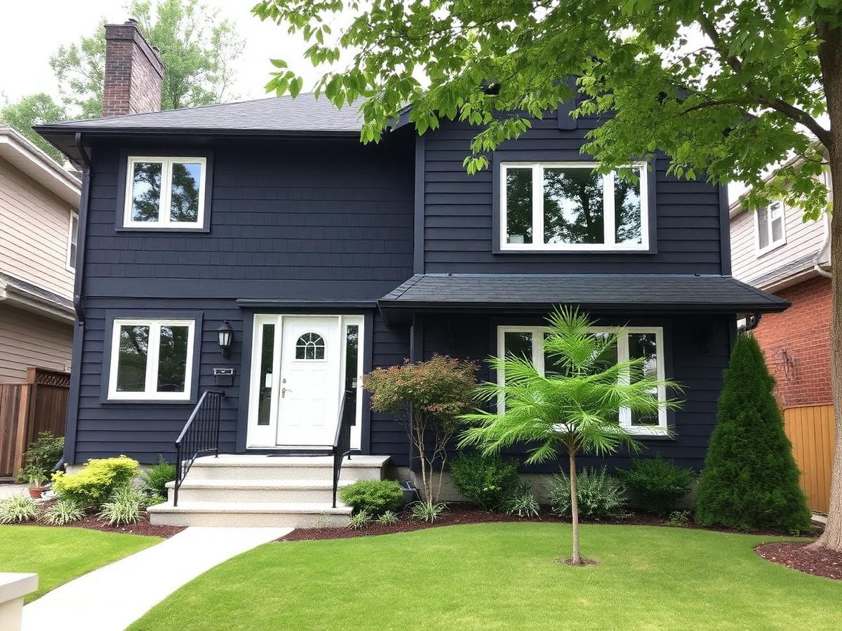 Maison résidentielle avec revêtement anthracite